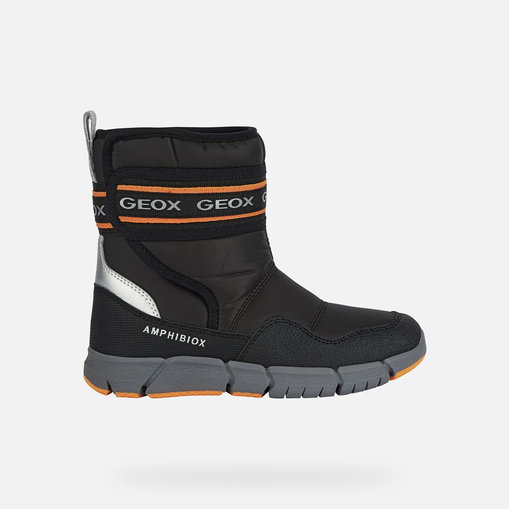 Geox Boots Black/Orange Flexyper Abx - Geox Boys Shoes - PQRTNL134